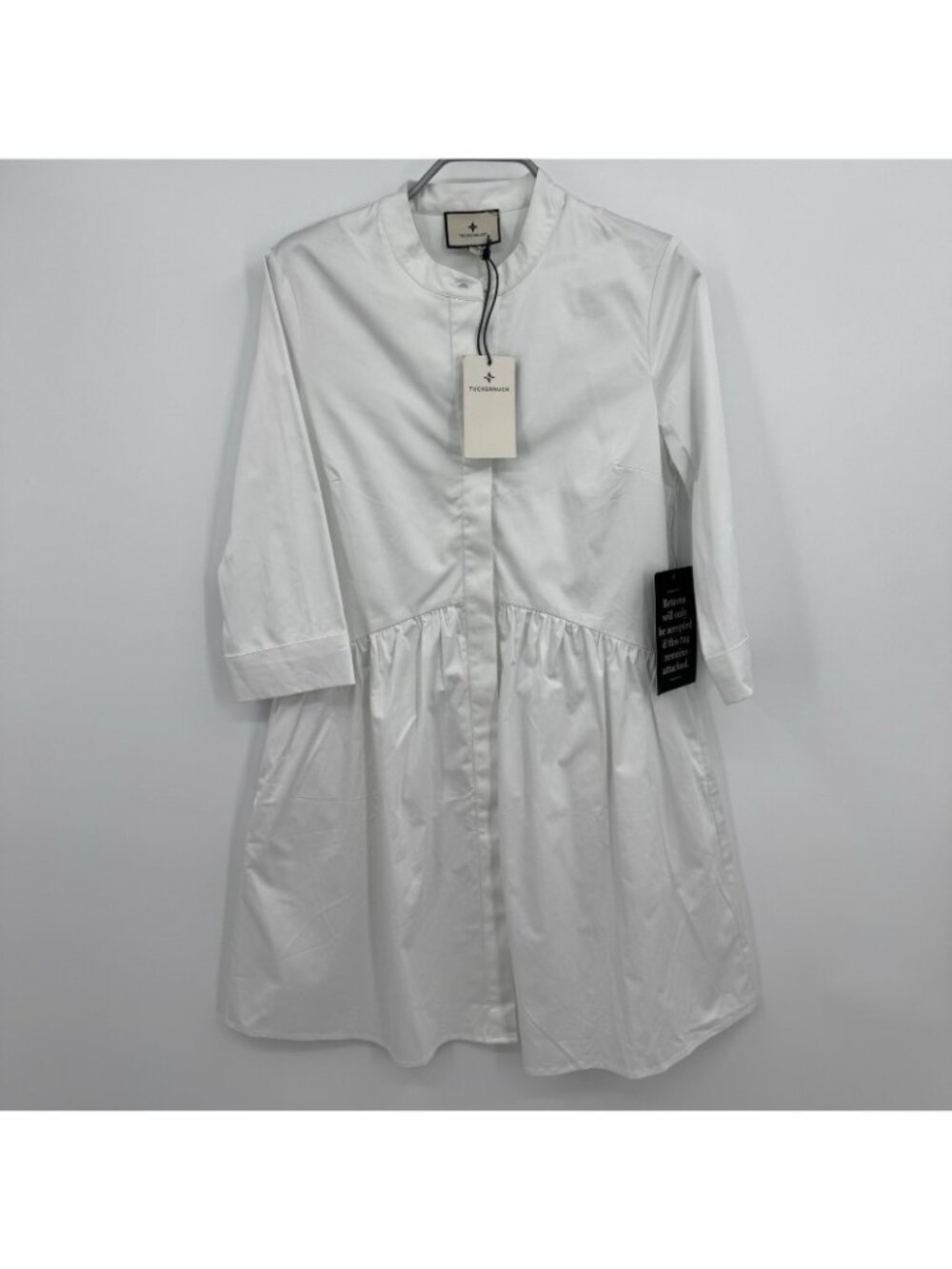 Tuckernuck Women's White Cotton Poplin Royal Shirt Dress Mini Length size XS NWT - Picture 2 of 10